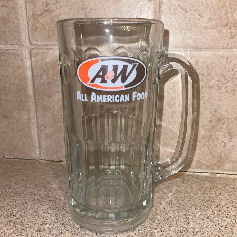 Vintage A&W Root Beer Glass Mug 7" Tall Americana Nostalgia Logo